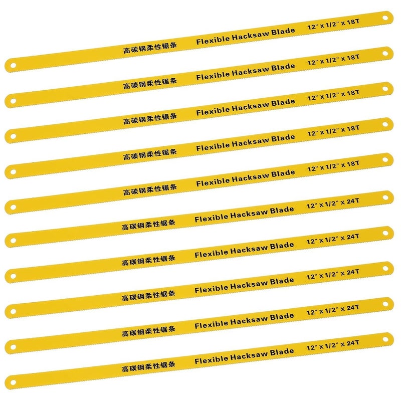 10Pcs 12 Inch Reciprocating Saw Blade Set 18 24 Tooth Carbon Steel Blades Variant Color - Image 1