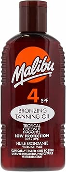 Malibu Sun SPF 4 Bronzing Tanning Oil Water Resistant Coconut Scented 200ml - Image 1