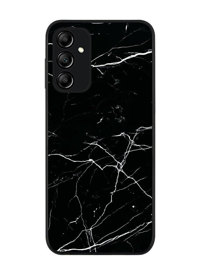 Stylizedd Rugged Black edge case for Samsung Galaxy M14 5G Slim fit Soft Case Flexible Rubber Edges Anti Drop TPU Gel Thin Cover -  Marble Print Black - Image 1