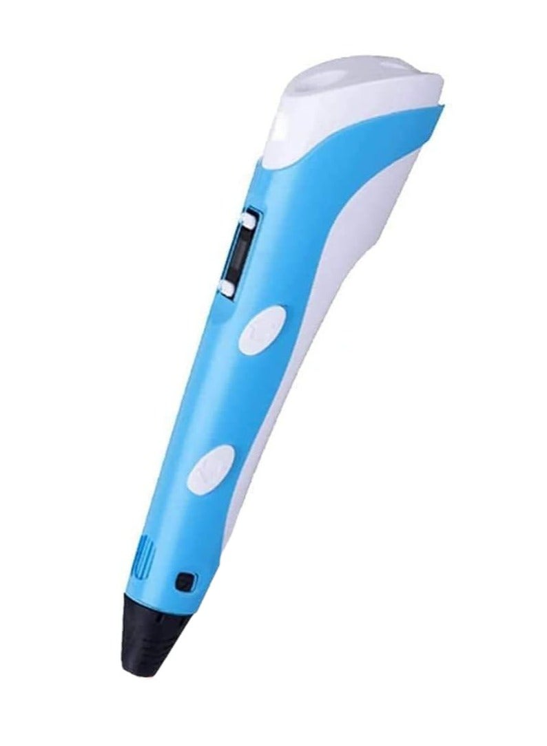 3D Printing Graffiti Pen, 3D Printing Pen with Display, Adjustable Temperature and Speed, Compatible with PLA and ABS Filament, for Graffiti, Drawing, Model Making, Blue - Image 1
