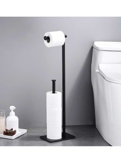 Generic Toilet Paper Holder Stand, FreeStanding Toilet Paper Holder, 304 Stainless Steel Bathroom Tissue Dispenser Toilet Roll Holder Free Standing Tissue Holder Stainless Steel Toilet Roll Holder with Heavy Base for Bathroom  - Image 1
