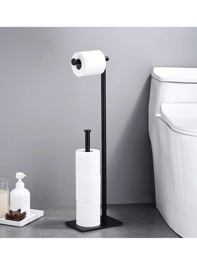 Generic - Toilet Paper Holder Stand, FreeStanding Toilet Paper Holder, 304 Stainless Steel Bathroom Tissue Dispenser Toilet Roll Holder Free Standing Tissue Holder Stainless Steel Toilet Roll Holder with Heavy Base for Bathroom - Image 1