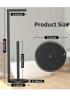 Generic Toilet Paper Holder Stand, FreeStanding Toilet Paper Holder, 304 Stainless Steel Bathroom Tissue Dispenser Toilet Roll Holder Free Standing Tissue Holder Stainless Steel Toilet Roll Holder with Heavy Base for Bathroom  - Image 2