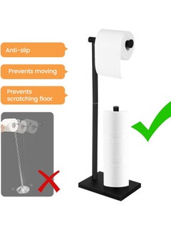 Generic Toilet Paper Holder Stand, FreeStanding Toilet Paper Holder, 304 Stainless Steel Bathroom Tissue Dispenser Toilet Roll Holder Free Standing Tissue Holder Stainless Steel Toilet Roll Holder with Heavy Base for Bathroom  - Image 5