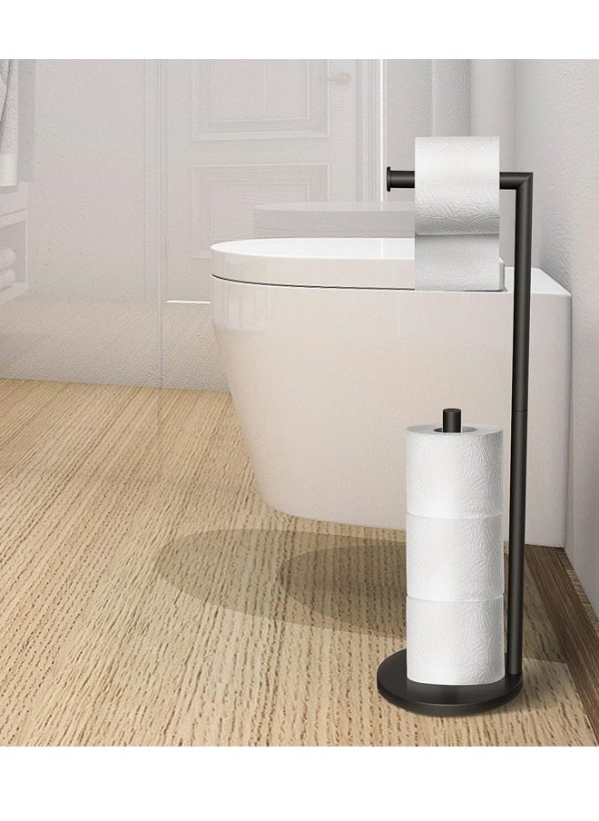 Generic - Toilet Paper Holder Stand, FreeStanding Toilet Paper Holder, 304 Stainless Steel Bathroom Tissue Dispenser Toilet Roll Holder Free Standing Tissue Holder Stainless Steel Toilet Roll Holder with Heavy Base for Bathroom - Image 1