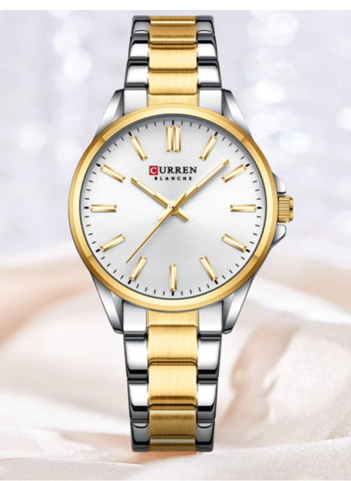 CURREN Stainless Steel Elegant Design Quartz Couple Watch For Men & Women 9090  - Image 5