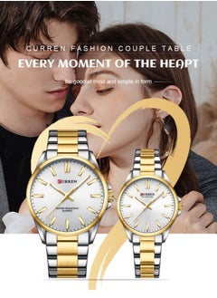 CURREN Stainless Steel Elegant Design Quartz Couple Watch For Men & Women 9090  - Image 3