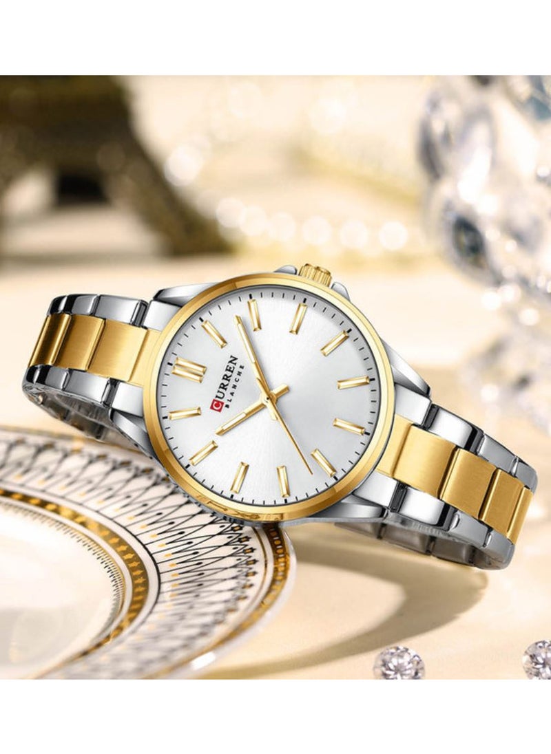 CURREN Stainless Steel Elegant Design Quartz Couple Watch For Men & Women 9090  - Image 4