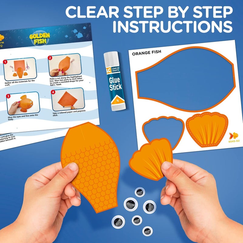 LC Crafts Arts and Craft Kit for Toddlers Ages 3, 4, 5 Years - Create 7 Fun Fish Characters - Image 5