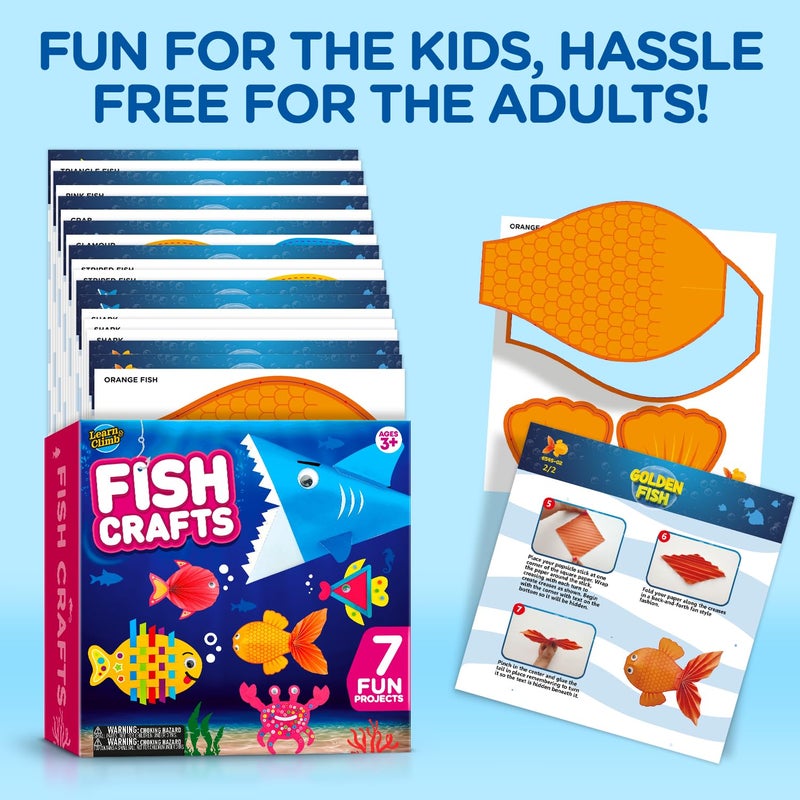LC Crafts Arts and Craft Kit for Toddlers Ages 3, 4, 5 Years - Create 7 Fun Fish Characters - Image 3