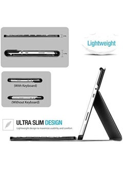 Procases Keyboard Case For Surface Go 3 2021 Surface Go 2 2020 Surface Go 2018 With Magnetically Detachable Wireless Keyboard Black  - Image 5