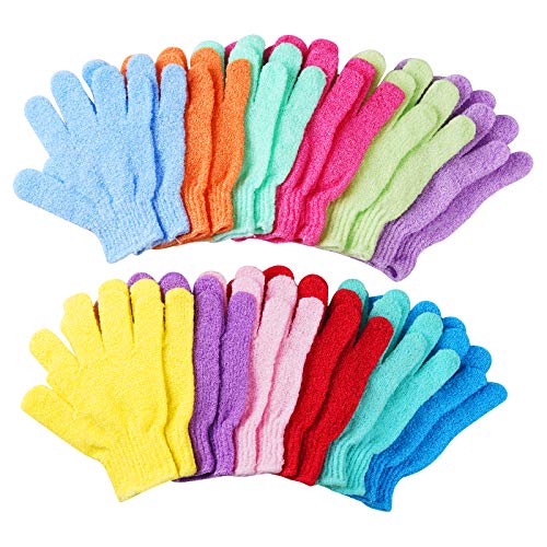 CVNDKN 24 pcs Exfoliating Shower Gloves,Double Sided Exfoliating Bath Gloves Deep Clean Dead Skin for Spa Massage Beauty Skin Shower Body Scrubber Bathing Accessories.-12 Multi-Colors - Image 1