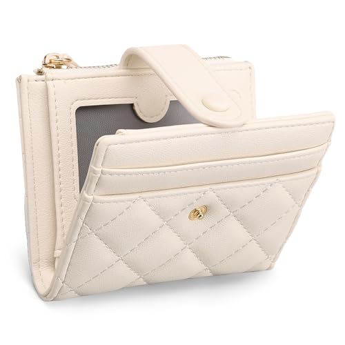 GAEKEAO Small Wallet for Women Slim Bifold Leather RFID Blocking Credit Card Holder Wallets Zipper Pocket Coin Purse with ID Window - Image 1