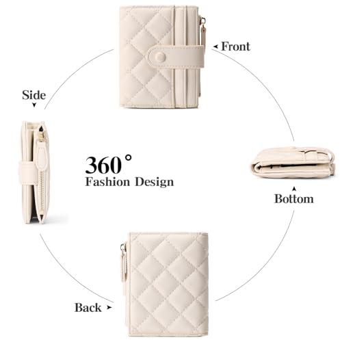 GAEKEAO Small Wallet for Women Slim Bifold Leather RFID Blocking Credit Card Holder Wallets Zipper Pocket Coin Purse with ID Window - Image 4