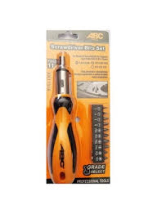 ABC Screwdriver Set 11 Pcs - Black & Yellow - ART1316 - Image 2