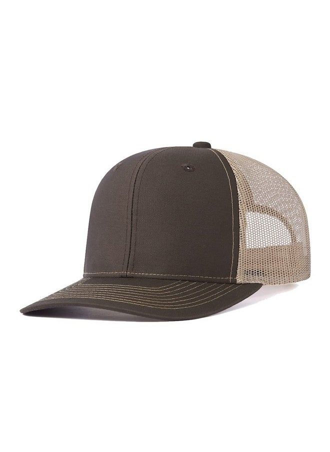 Quanhaigou - Trucker Hat Mesh Snap Back Unisex Adjustable Baseball Cap Outdoor Hats For Men Women (Coffee) - Image 1