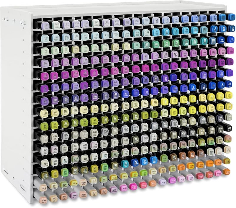 Yrangee Marker Organizer, 300 Slots Marker Holder Organizer, Marker Storage with Divider Art Marker Rack for Pens Colored Pencils Art Brushes Adjustable Pencil Holder for Desk Organizer - Image 1