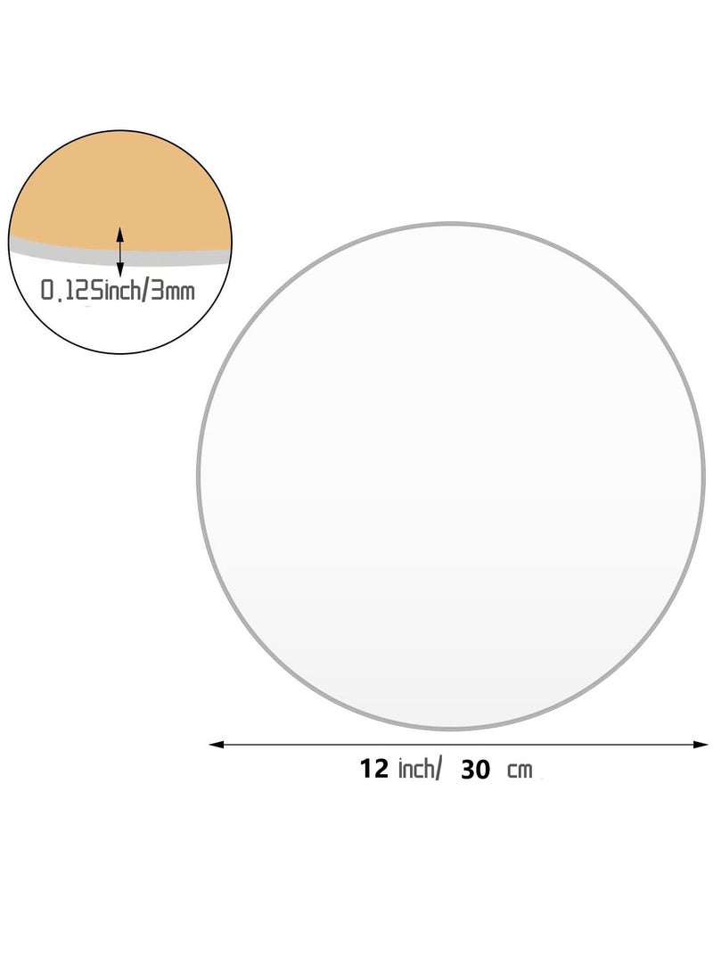 Generic Round Plexiglass Sheet, 2 Pieces 12 Inch Diameter Clear Acrylic Circle, Round Cake Disk Acrylic Sheet, Plexiglass Table Top, Round Acrylic Backdrop, 1/8”Thick  - Image 1