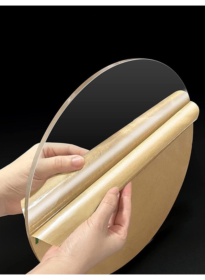 Generic Round Plexiglass Sheet, 2 Pieces 12 Inch Diameter Clear Acrylic Circle, Round Cake Disk Acrylic Sheet, Plexiglass Table Top, Round Acrylic Backdrop, 1/8”Thick  - Image 2