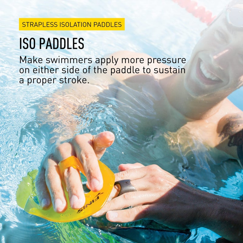 FINIS أدوات تدريب السباحة FINIS Iso - مدرب تقنية السكتة الدماغية - يعزل مجموعات العضلات - بدون حزام - أسود/ذهبي - كبير - Image 3