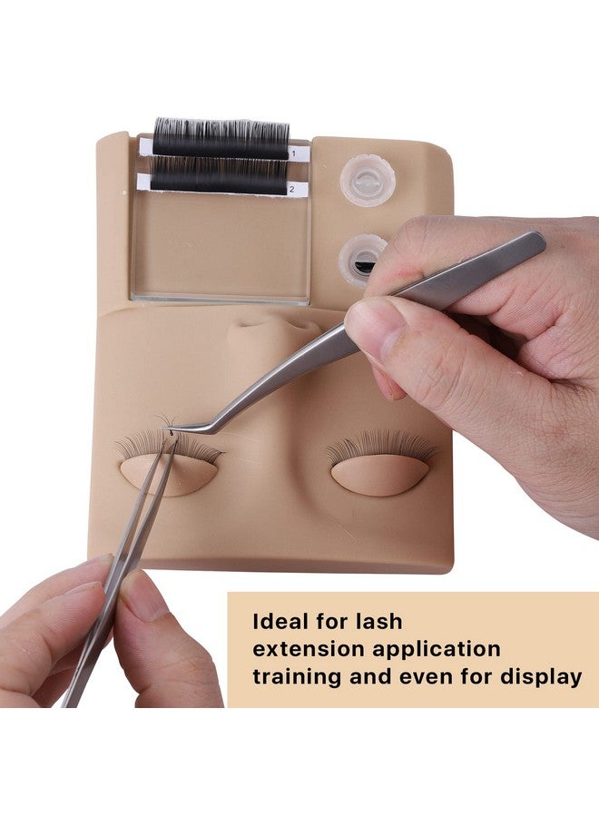 ميوفيو رأس مانيكان للرموش 3 في 1 من ميوفي، رأس مانيكان مُحسّن للرموش مع حلقات غراء الرموش، صينية تمديد الرموش، مجموعة أدوات تمديد الرموش للتدريب - Image 3