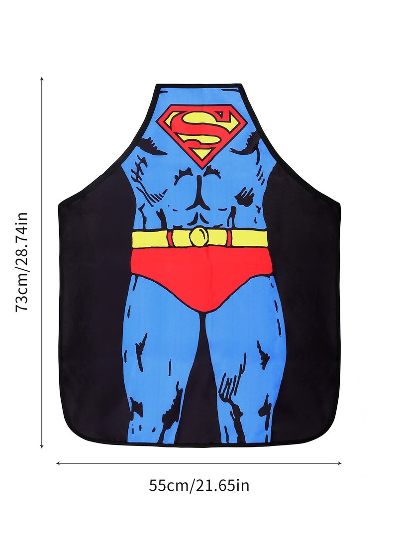 Barakah Funny Novelty Apron Kitchen Gift Xmas Cooking BBQ Party Apron for Men and Women Gift Superman Wonder Woman Aprons - Image 2