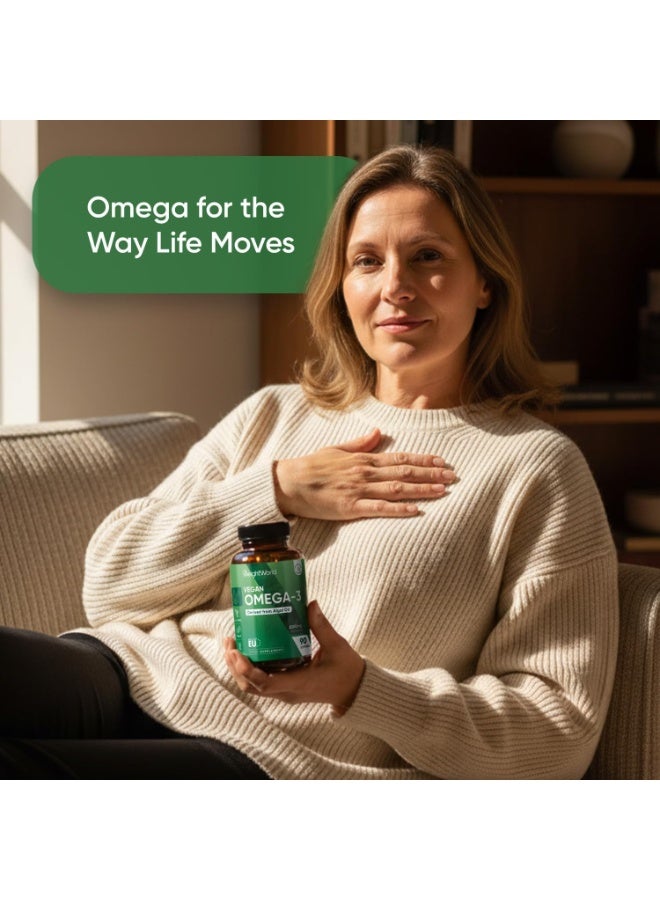 WeightWorld Vegan Omega 3 Supplement - 2000mg per Serving - 90 Softgels - 45 Days Supply - Derived from Algal Oil - 2 Softgels a Day - DHA and EPA-Rich Oil - Omega-3 Nutritional Supplements - Image 3