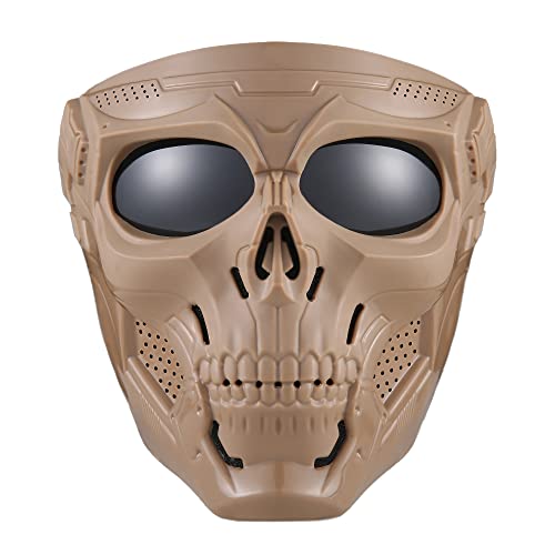 CROSSBODY Tactical Mask, Airsoft Mask Full Face with HD Goggle Skull Skeleton Paintball Mask for CS Survival Games Shooting Cosplay Movie Paintball Halloween Scary Masks - Image 3