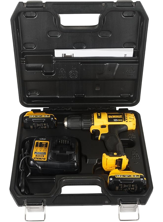 DEWALT 12V 10Mm Subcompact Hammer Drill Driver With Extra Battery Yellow Black Dcd716D2 B5 - Image 3