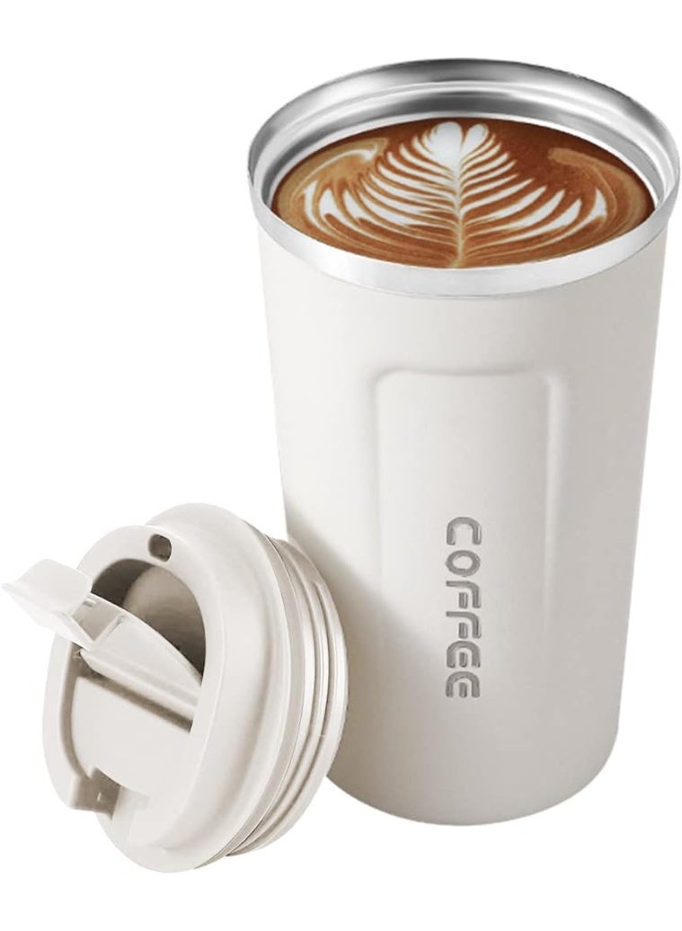Beauenty Coffee thermos cup of 18 oz/510 ml of 304 stainless steel with lid, vacuum cup for hot and cold coffee drinks, thermal cup for coffee, for the office, the car and the park - Image 1