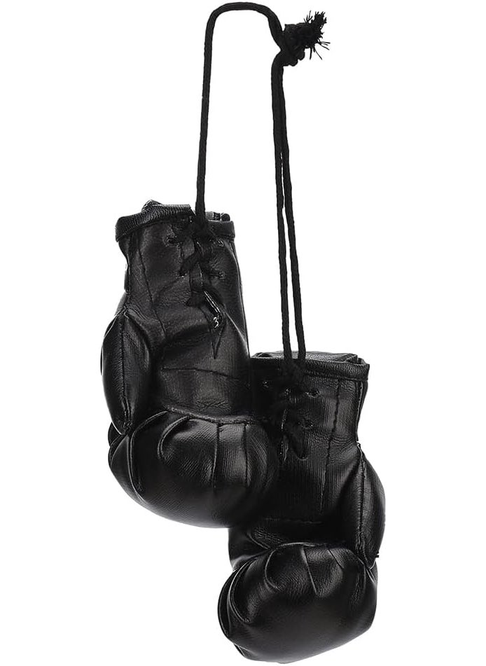 JSCARLIFE JSCARLIFE Mini Boxing Gloves for Car Mirror Miniature Punching Gloves Boxing Party Favors Holiday Christmas Ornament Hanging Decoration for Home Car Accessories Bag Keychain Black  - Image 4