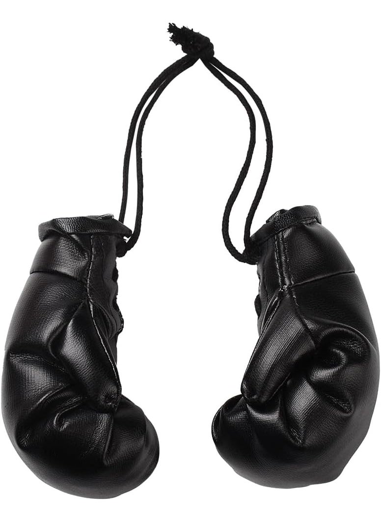 JSCARLIFE JSCARLIFE Mini Boxing Gloves for Car Mirror Miniature Punching Gloves Boxing Party Favors Holiday Christmas Ornament Hanging Decoration for Home Car Accessories Bag Keychain Black  - Image 5
