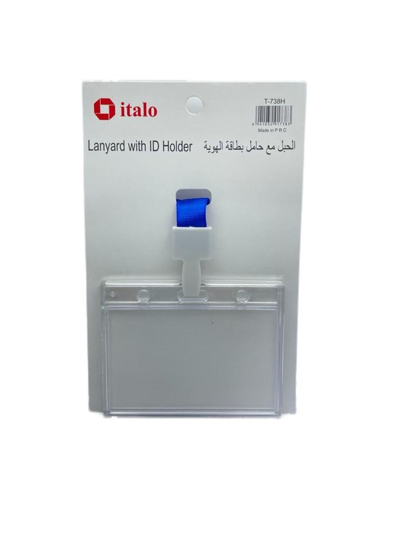 ITALO Lanyard Badge ID Card Holders Waterproof Clear Plastic Holder With Neck Lanyard Swivel J-Hook Clip  - Image 2