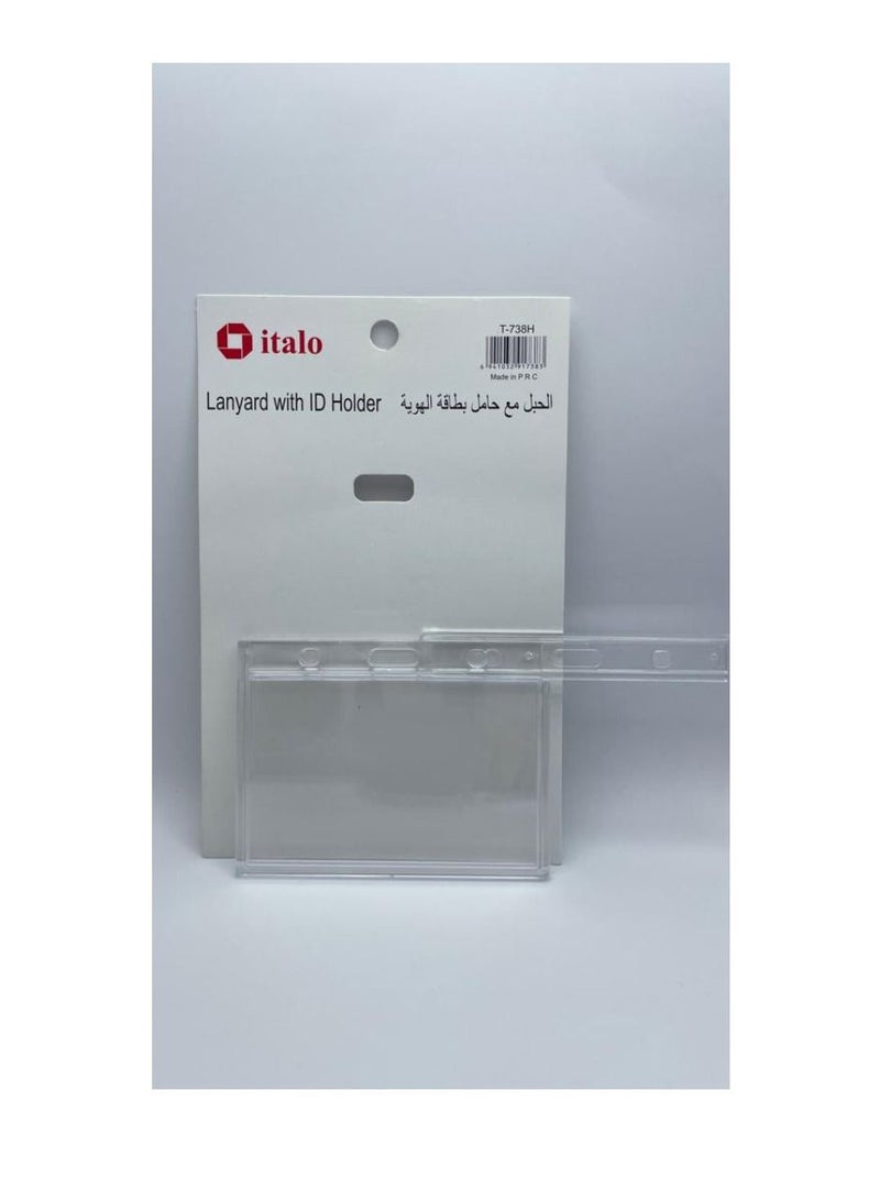 ITALO Lanyard Badge ID Card Holders Waterproof Clear Plastic Holder With Neck Lanyard Swivel J-Hook Clip  - Image 3