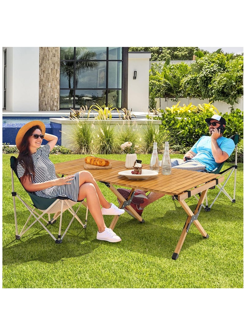 Portable Picnic Table, Folding Camping Table for Outdoor/Indoor Picnic, BBQ and Hiking with Carry Bag （120*60*45cm）
