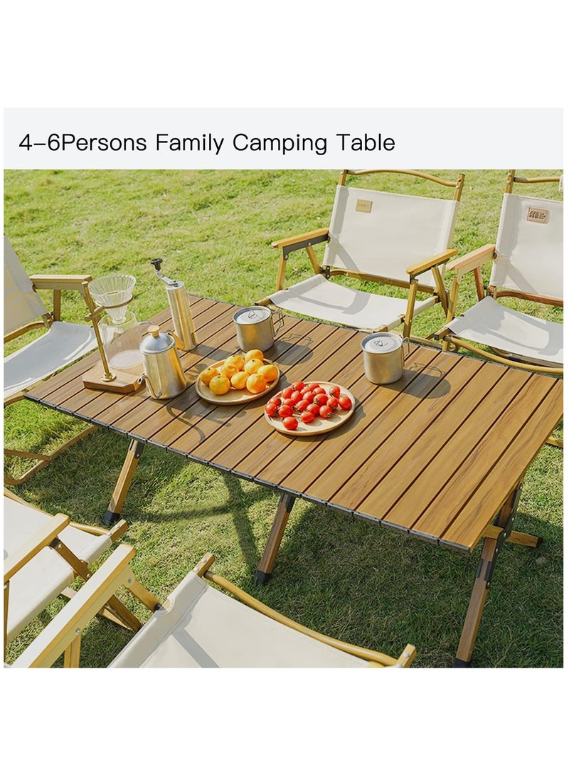 Portable Picnic Table, Folding Camping Table for Outdoor/Indoor Picnic, BBQ and Hiking with Carry Bag （120*60*45cm）