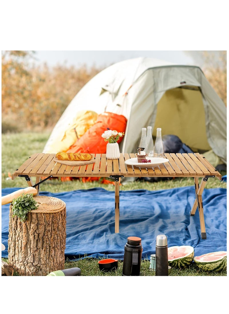Portable Picnic Table, Folding Camping Table for Outdoor/Indoor Picnic, BBQ and Hiking with Carry Bag （120*60*45cm）