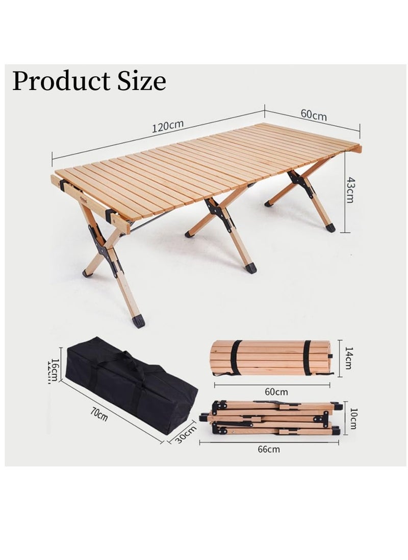 Portable Picnic Table, Folding Camping Table for Outdoor/Indoor Picnic, BBQ and Hiking with Carry Bag （120*60*45cm）