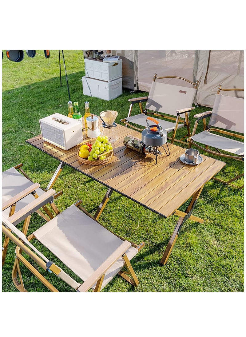 Portable Picnic Table, Folding Camping Table for Outdoor/Indoor Picnic, BBQ and Hiking with Carry Bag （120*60*45cm）