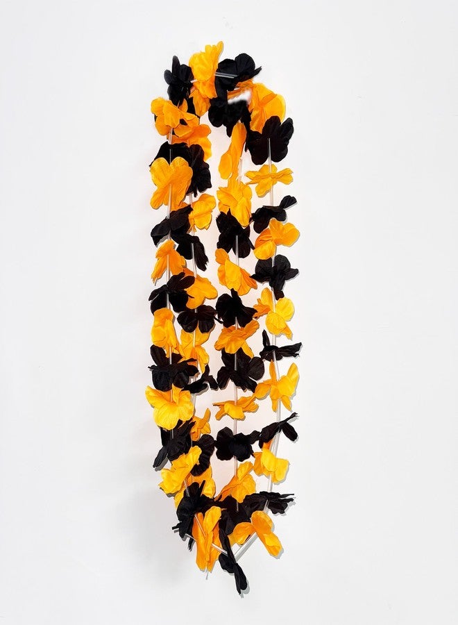 Mowane Leis for Luau Party, Premium Full 41.5" 24Count Graduation Class of 2026 Orange & Black Yellow Flowers 30Pair Petals Team Spirit Bee-Inspired Hawaiin Luau Party Favors Decorations - Image 3