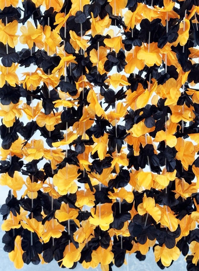 Mowane Leis for Luau Party, Premium Full 41.5" 24Count Graduation Class of 2026 Orange & Black Yellow Flowers 30Pair Petals Team Spirit Bee-Inspired Hawaiin Luau Party Favors Decorations - Image 4