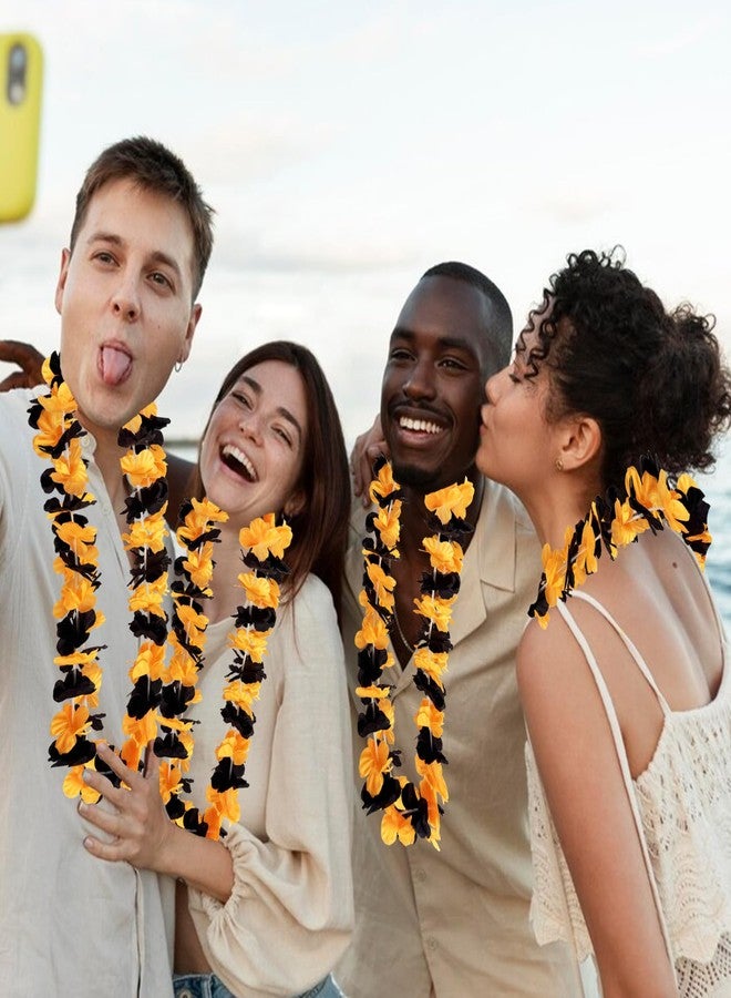 Mowane Leis for Luau Party, Premium Full 41.5" 24Count Graduation Class of 2026 Orange & Black Yellow Flowers 30Pair Petals Team Spirit Bee-Inspired Hawaiin Luau Party Favors Decorations - Image 5