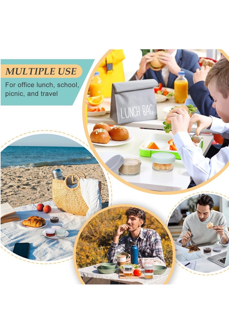 عام حاوية تتبيلة السلطة، 6 عبوات، بهارات زجاجية صغيرة بوزن 2.7 أونصة مع أغطية، مجموعة أكواب صلصة الغمس، مقاومة للتسرب وقابلة لإعادة الاستخدام لرحلة عمل صندوق الغداء. - Image 5