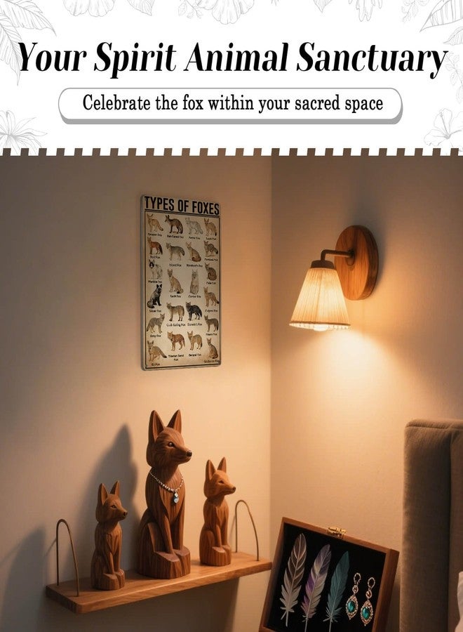 HYBLOM Vintage Types Of Foxes Metal Tin Sign - Educational and Decorative - Gift Wildlife Enthusiasts and Nature Lovers - Aluminum Poster for Home and Classroom 8x12 Inches - Image 2