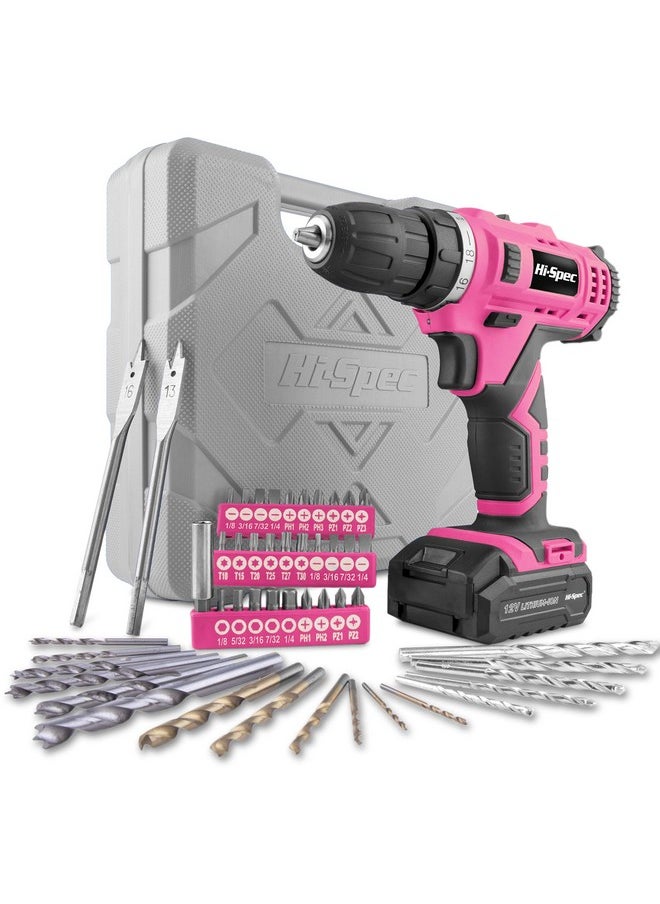 Hi-Spec Drill 50 Piece 12V Pink Drill Driver & Multi Bit Set. High Speed Cordless & Rechargeable Electric Power Drills & Screwdriver for Household DIY. Complete in a Carry Case - pzsku/Z84F2FE553A710F7BEE23Z/45/_/1740982660/be9f8d88-41f0-48ae-8815-421fd4b76a66