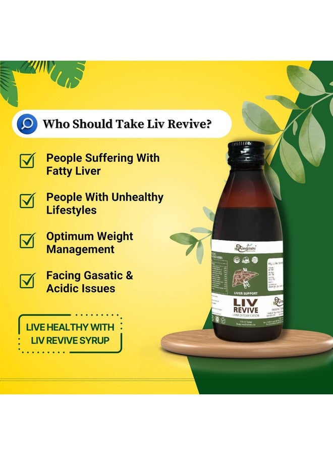 Generic Hindrishi Ayurveda Liv-Revive Syrup for Liver Detox, Fatty Liver, Indigestion and for Healthy Liver Function, A Complete Liver Cleanser 150ml X 3  - Image 2