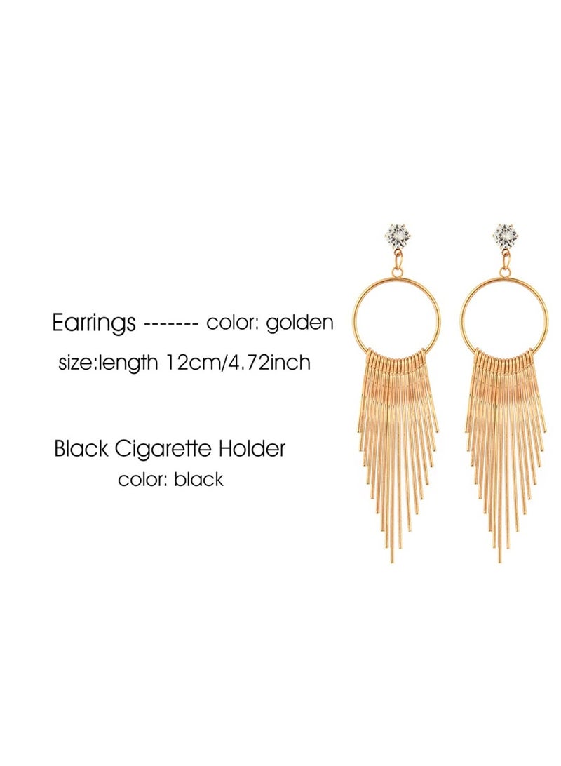 KASTWAVE Party Dress Up Set, 1920s Flapper Accessories Set for Women, Fancy Dress Party Accessories with Flapper Headband Long Gloves Pearl Necklace, Great Gatsby Theme Party Accessories (A3) - Image 5