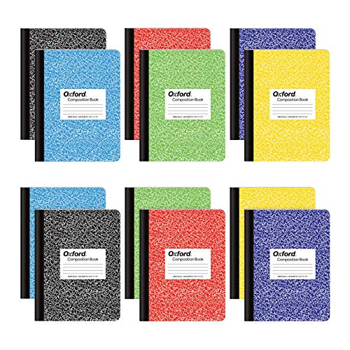 TOPS Oxford Composition Notebooks, Wide Ruled Paper, 9-3/4" x 7-1/2", Assorted Marble Covers, 100 Sheets, 12 per Pack, Colors May Vary (63794) - Image 1