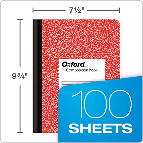 TOPS Oxford Composition Notebooks, Wide Ruled Paper, 9-3/4" x 7-1/2", Assorted Marble Covers, 100 Sheets, 12 per Pack, Colors May Vary (63794) - Image 2