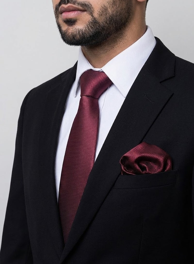 FIORICASA Men’s Premium 6-Piece Tie & Pocket Square Gift Set – 3 Neckties with 3 Matching Pocket Squares (Red, Black, Blue) - Image 3